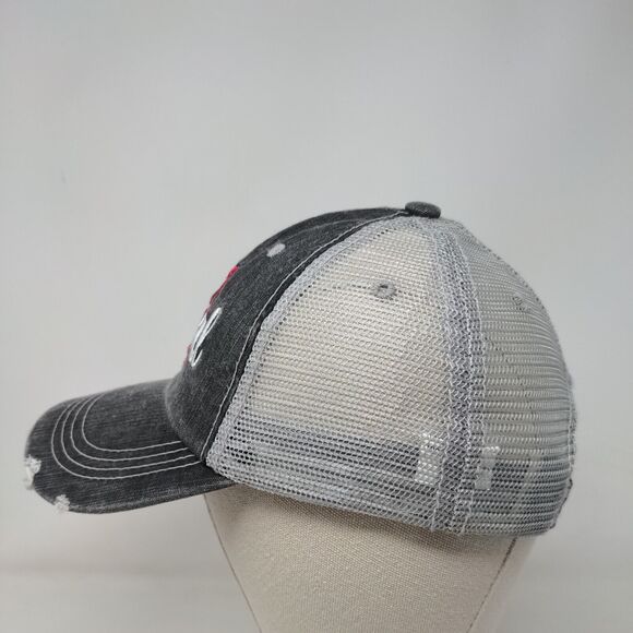 Cowgirl Horseshoe Strapback Mesh Back Trucker Hat Gray OSFM Embroidered - Picture 3 of 7